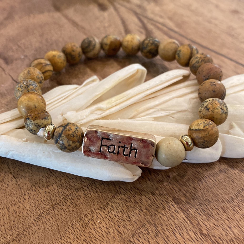 Marbled Brown Faith Bracelet